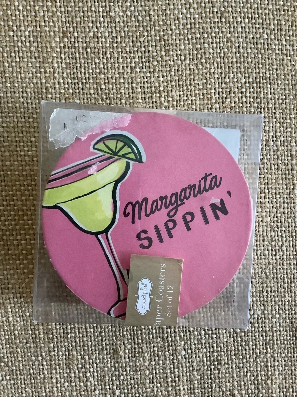 Mud Pie Pink Margarita Sippin' Paper Coasters